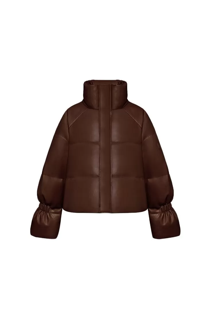 Ozlana Resort Pu Down Bread Jacket(Chestnut) | Women Down Puffer Jackets