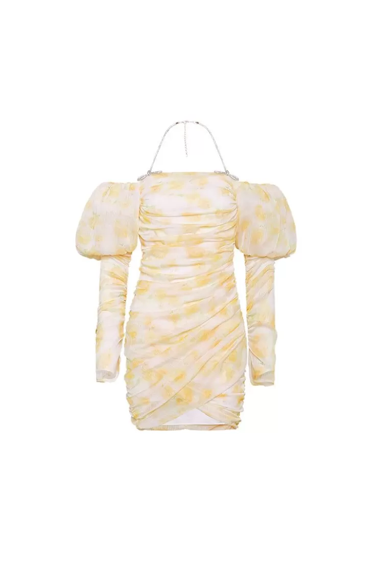 Ozlana Roam Gathered Dress (Yellow) | Women Dresses & Sets