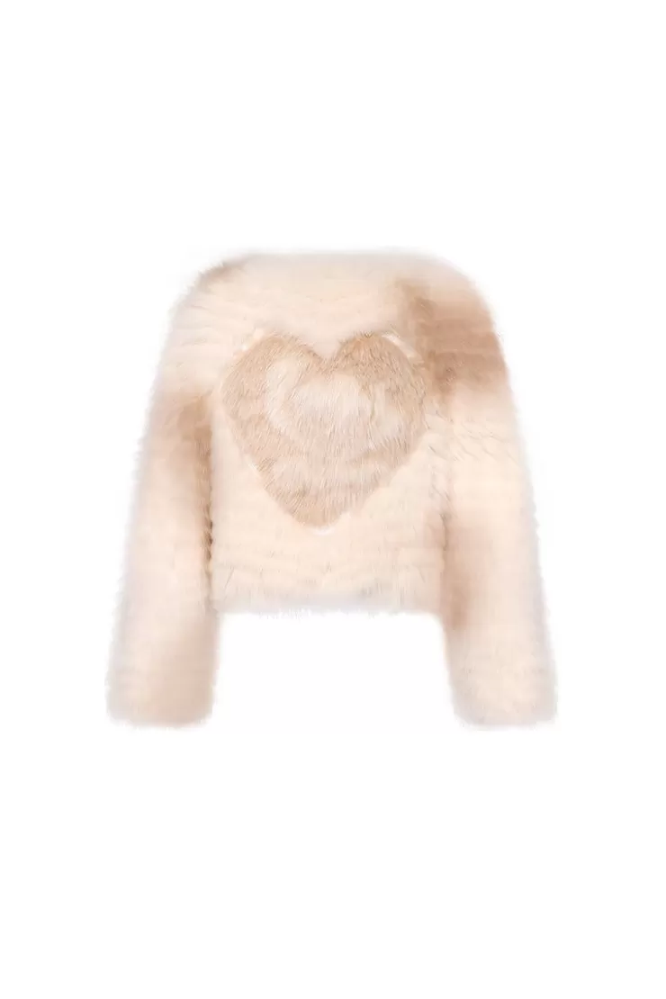 Ozlana Rose Sherbet Wide Lapel Crop Fox Fur Jacket(Chestnut) | Women Omniverse: Milan Runway Collection