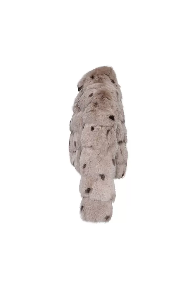 Ozlana Royal Cloud Bubble Buckle Collar Fox Fur Jacket (Coffee) | Women Full Fur Jackets