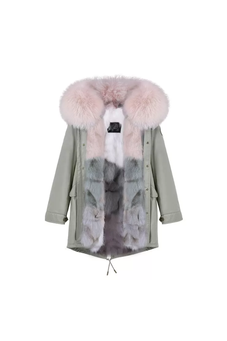 Ozlana Sage Green+Rosemary Ice Cream | Women Classic & Designer Parkas