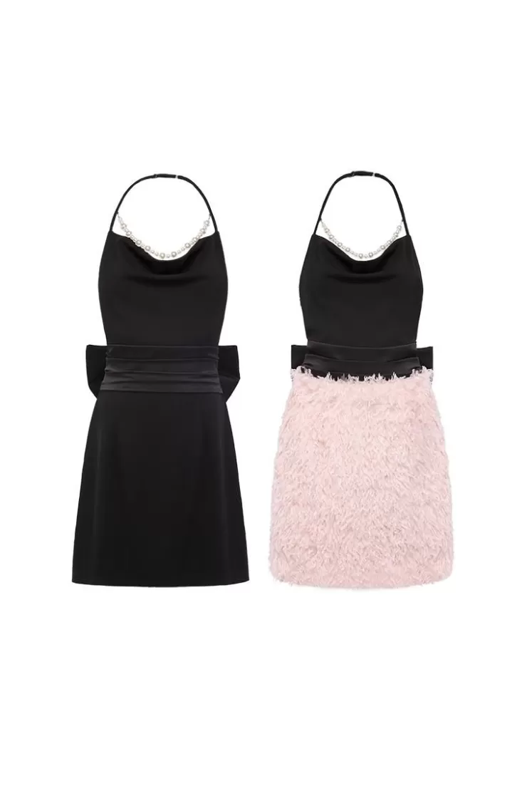 Ozlana Seafoam Detachable Mini Dress(Black) | Women Dresses & Sets
