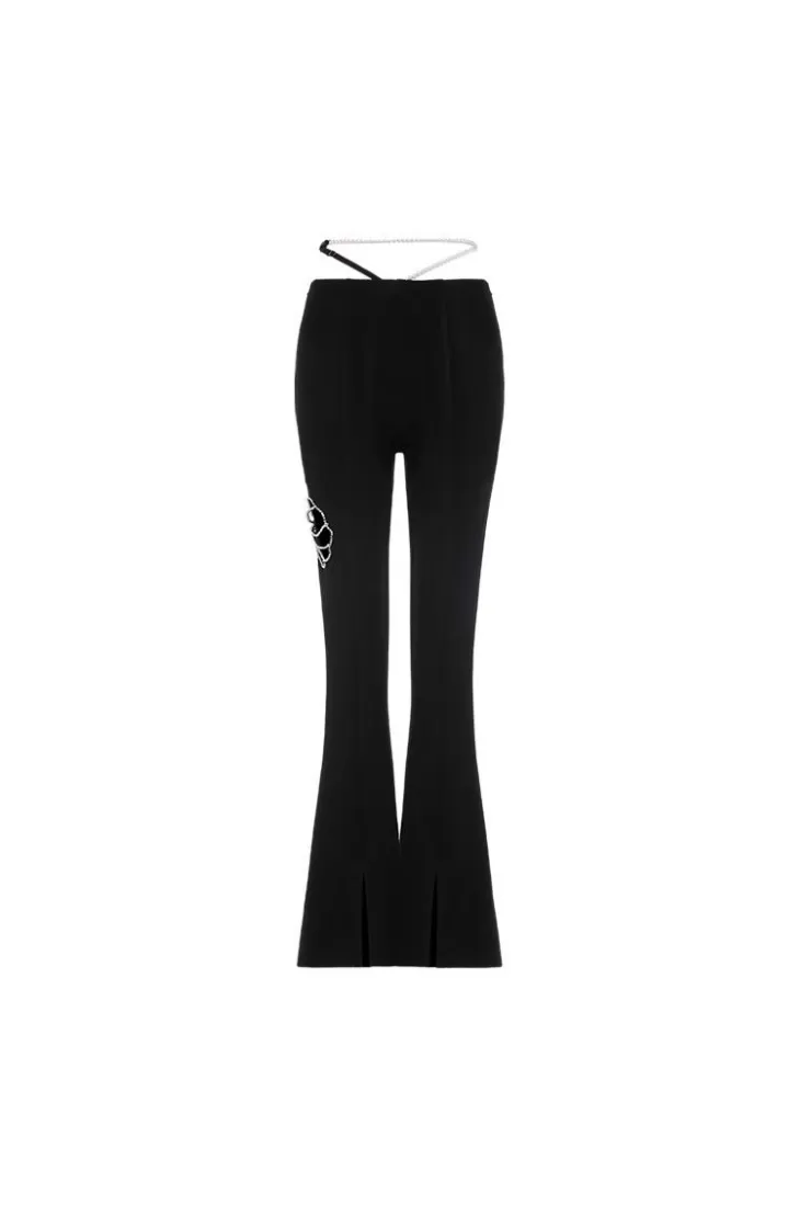 Ozlana Shell Born Flared Trousers (Black) | Women Bottoms