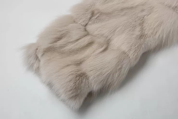 Ozlana Sunrise Gradient Cropped Buckle Neck Fox Fur Jacket (Purple Gradient) | Women Full Fur Jackets