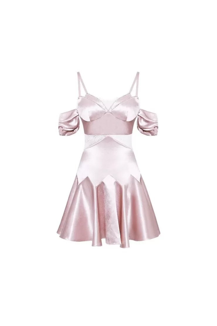 Ozlana The Odyssey Lace Trimmed Dress(Pink) | Women Dresses & Sets