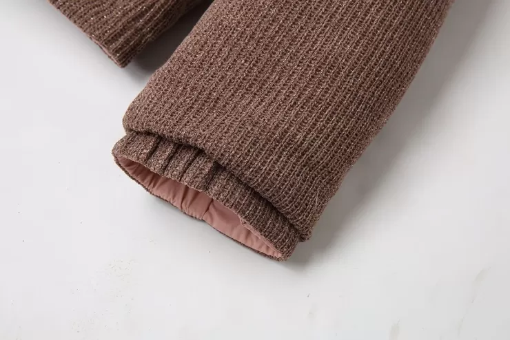 Ozlana Turnover Knit Multi-Weardown Jacket(Pink + Coffee Color) | Women Down Puffer Jackets
