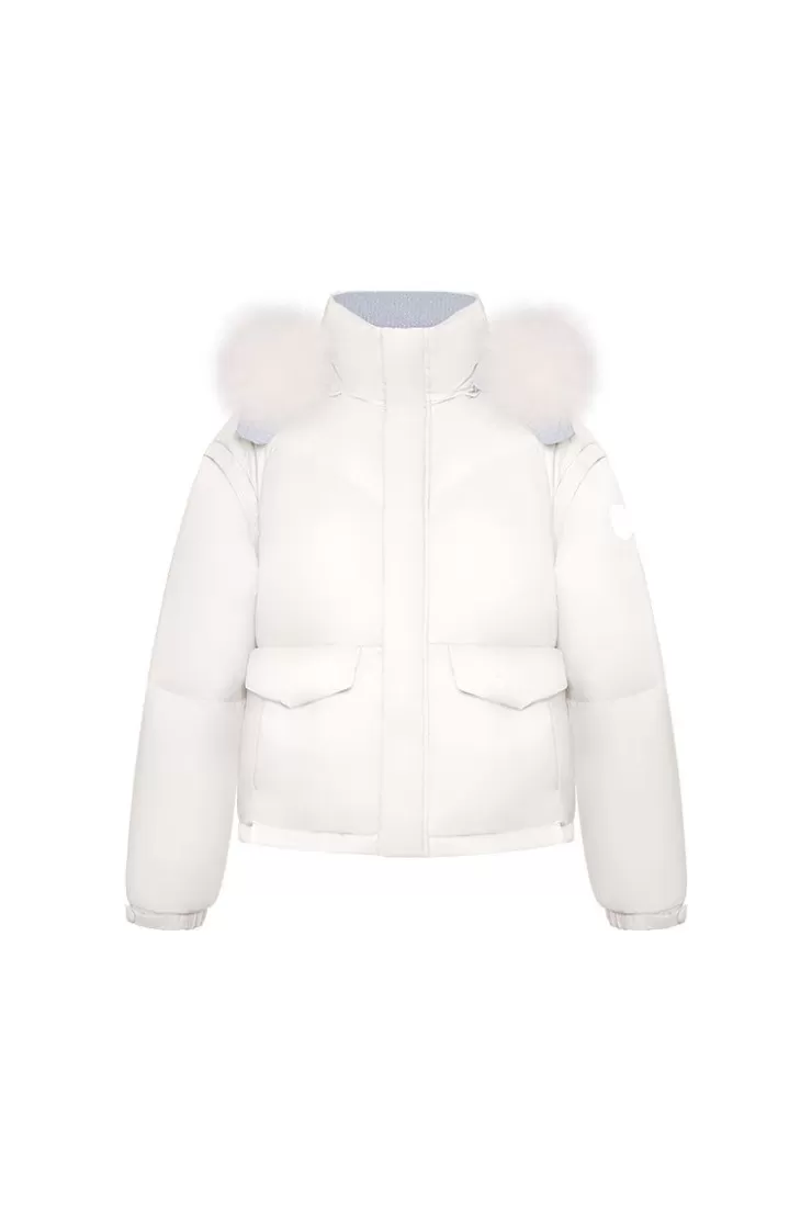 Ozlana Turnover Knit Multi-Weardown Jacket(White + Blue) | Women Down Puffer Jackets