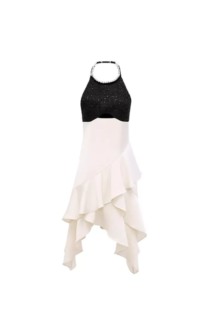 Ozlana Venus Rises Contrast Midi Dress(Cream) | Women Dresses & Sets