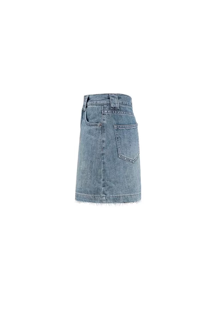 Ozlana Vintage Wash Denim Mini(Denim Blue ) | Women Ozln