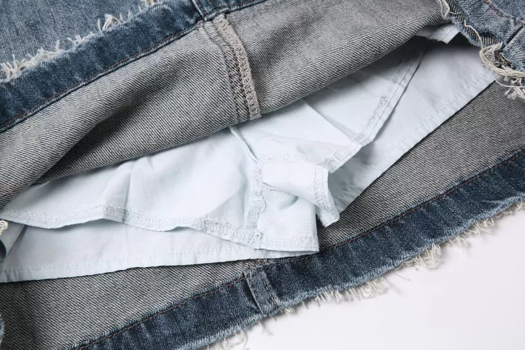 Ozlana Vintage Wash Denim Mini(Denim Blue ) | Women Bottoms