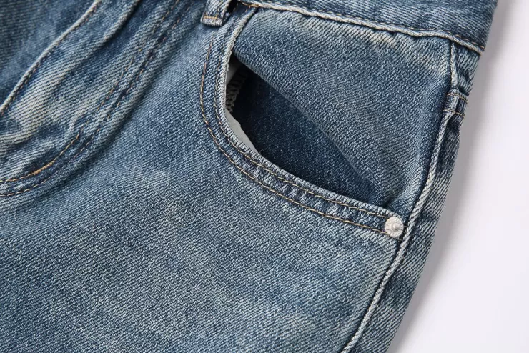 Ozlana Vintage Wash Denim Split Flare Jeans(Denim Blue ) | Women Bottoms
