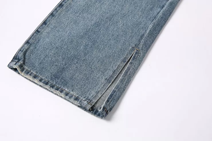 Ozlana Vintage Wash Denim Split Flare Jeans(Denim Blue ) | Women Bottoms