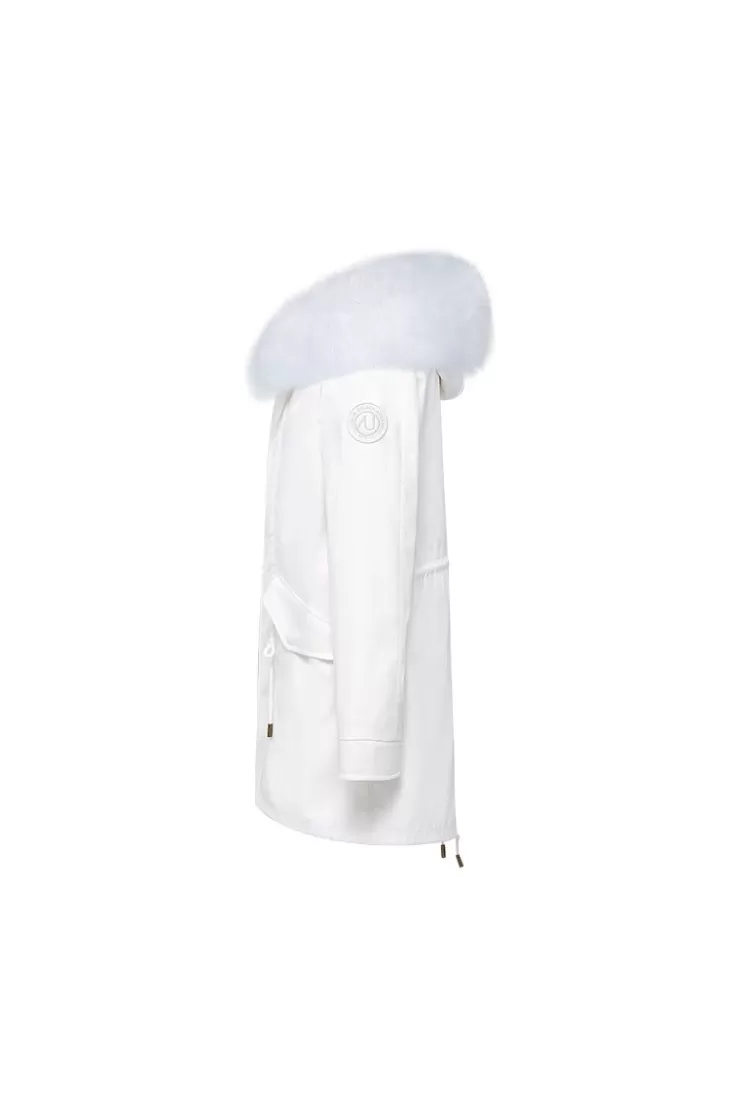 Ozlana White +Blue Stripe | Women Classic & Designer Parkas