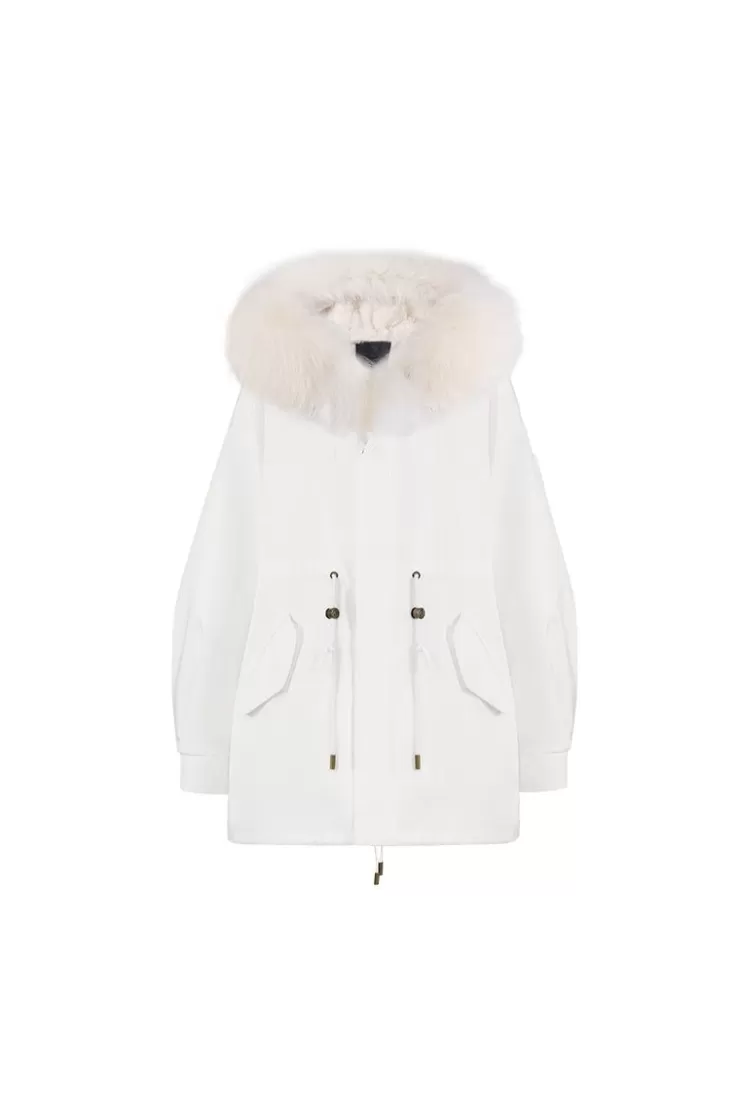 Ozlana White Oversize Parka +Dreamy Ice Cream | Women Classic & Designer Parkas