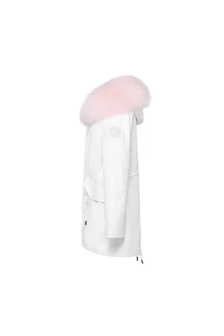 Ozlana White +Pink Check | Women Classic & Designer Parkas