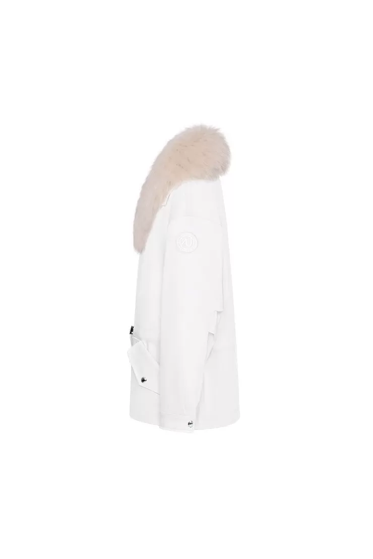 Ozlana White Transform Parka + Cream Fur Coat | Women Classic & Designer Parkas