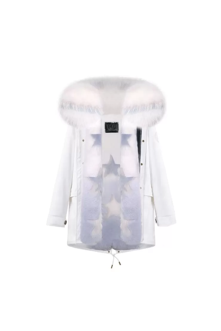 Ozlana White+Blue Twinkle | Women Classic & Designer Parkas