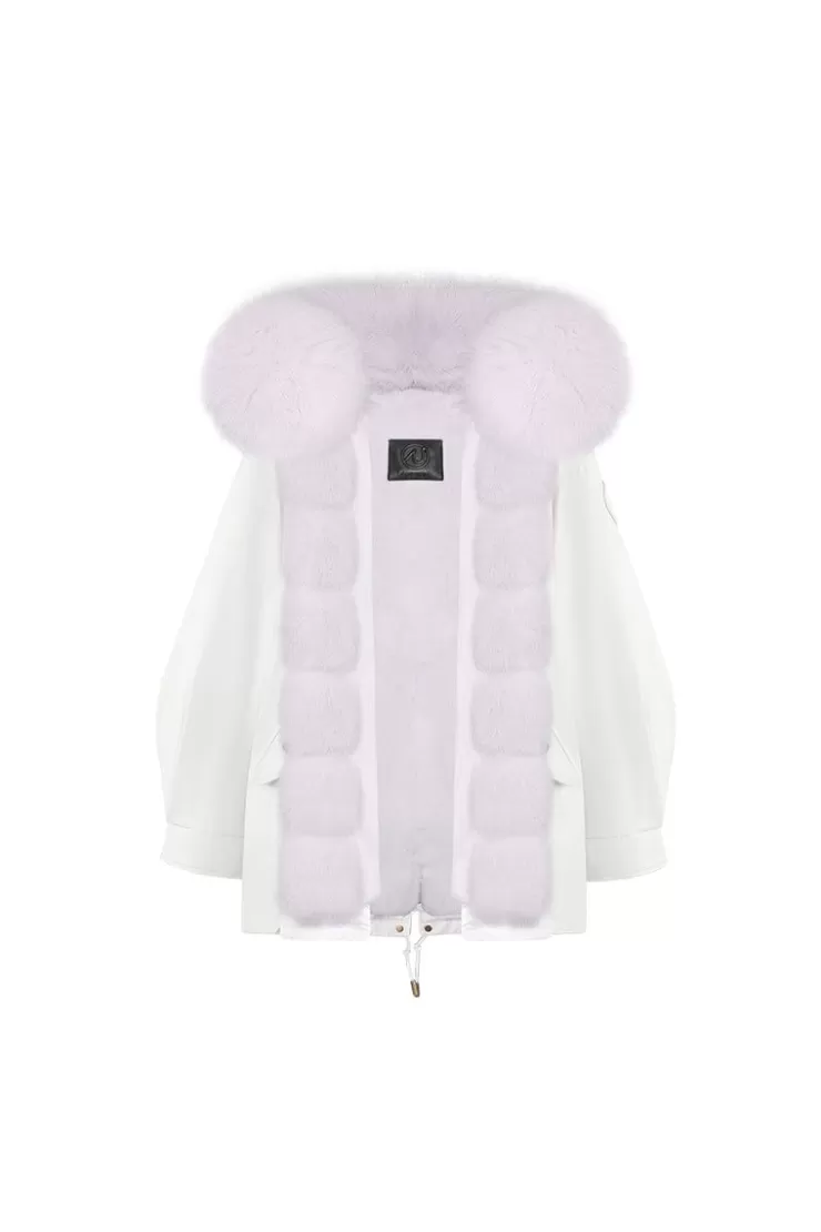 Ozlana Whiteoversize Parka+Purple Snow | Women Classic & Designer Parkas