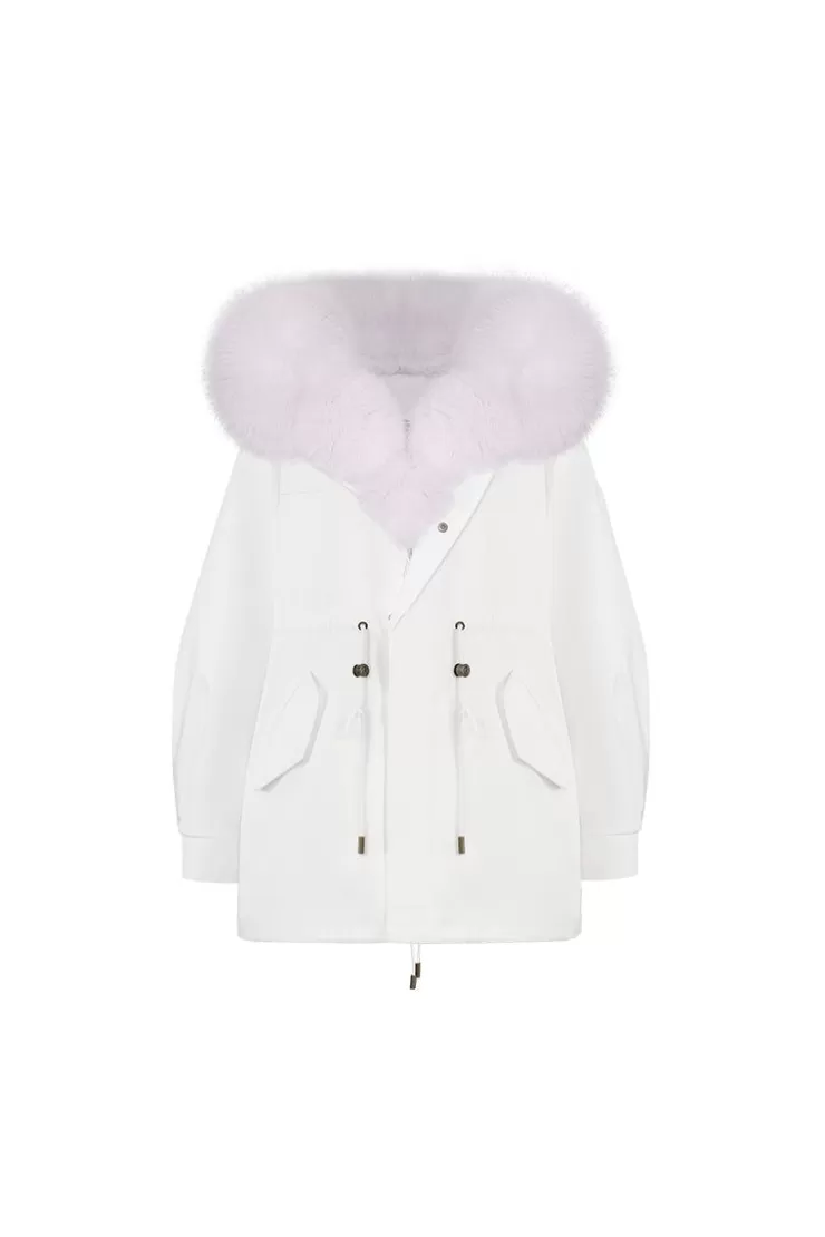 Ozlana Whiteoversize Parka+Purple Snow | Women Classic & Designer Parkas